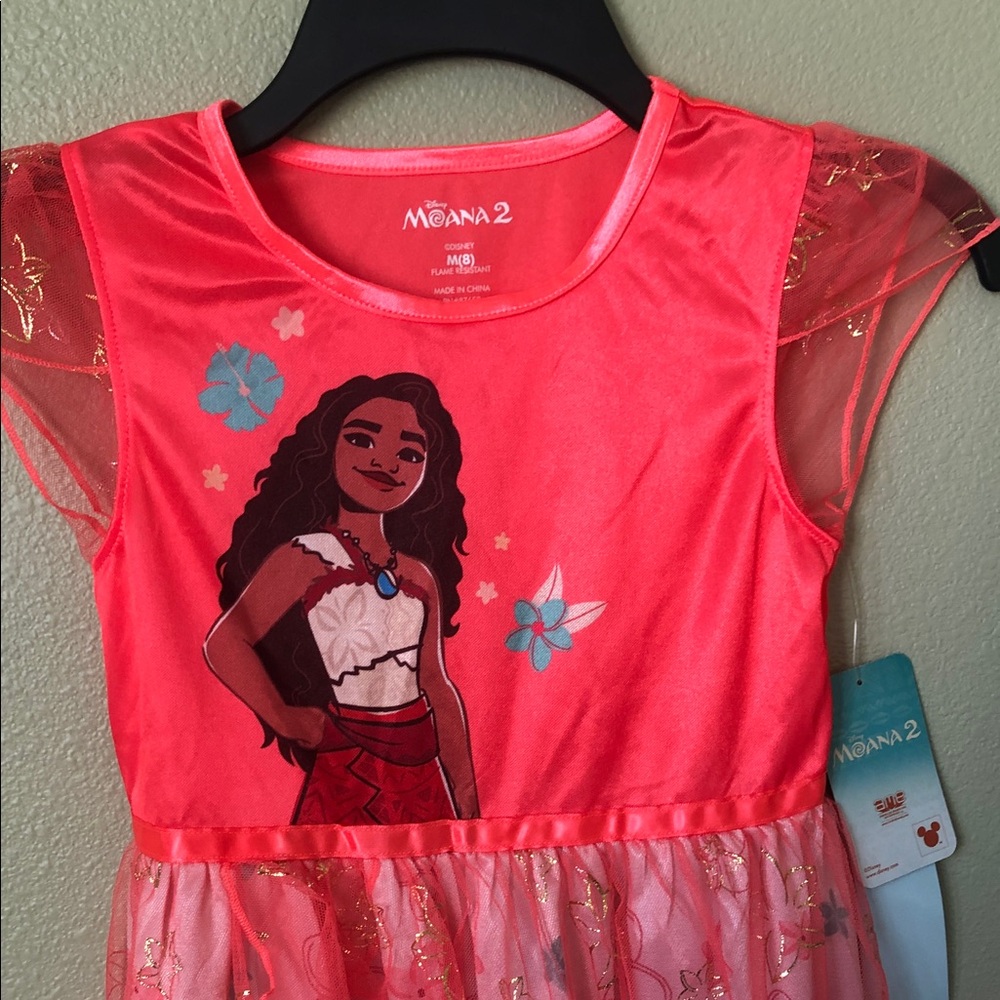 Disney Moana 2 Coral Pink Girls Nightgown